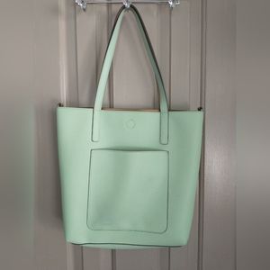 Women's Large Light Green Double Handle Tote Handbag Unbranded